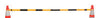 JBC RCB6YB 3 1/2' - 6' Black And Yellow Plastic Reflective Retractable Cone Bar With Engineer Grade Reflective Tape (For Use With PVC Traffic Cones And Delineators)  (1/EA)
