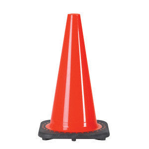 JBC RS45015C 18" Orange PVC Revolution Series 1-Piece Traffic Cone With Black Base  (1/EA)