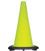 JBC RS90045CTLME 36" Lime PVC Revolution Series 1-Piece Traffic Cone With Black Base  (1/EA)