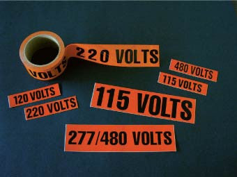 NMC JL22053O-ELECTRICAL MARKERS, MAIN DISCONNECT, 1.125X4.5, PS VINYL (PAK OF 25)