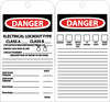 NMC JMTAG3-TAGS, DANGER ELECTRICAL LOCKOUT TYPE A CLASS B, 7 3/8X4, UNRIP VINYL (PAK OF 10)