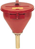 Justrite 08207  2.6 Gallon Red Galvanized Steel Large Safety Drum Funnel With Self-Closing Cover And 6'' Flame Arrester (For Flammables) (1/EA)
