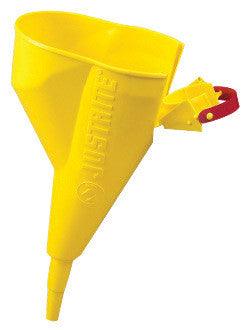 Justrite 11202Y  1/2'' X 11 1/4'' Yellow Polyethylene Pour Funnel (For Type I 1 Gallon And Above Steel Safety Cans) (1/EA)
