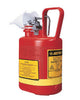 Justrite 14160  1 Gallon Red Polyethylene Type I Non-Metallic Oval Safety Can With Stainless Steel Hardware (For Flammables) (1/EA)