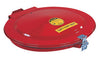 Justrite 26752  18 3/8'' Red Steel Manual Drum Cover With Gasket And Vent (For 55 Gallon Drums) (1/EA)