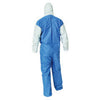 Kimberly-Clark 37163 Professional X-Large White KLEENGUARD A40 Microporous Film Laminate Disposable Breathable Liquid And Particle Protection Coveralls With Front Zipper Closure And Blue Back  (25/EA)