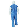 Kimberly-Clark 37165 Professional 3X White KLEENGUARD A40 Microporous Film Laminate Disposable Breathable Liquid And Particle Protection Coveralls With Front Zipper Closure And Blue Back  (25/EA)