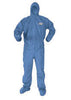 Kimberly-Clark 45093 Professional Large Denim Blue KLEENGUARD A60 Microporous Film Laminate Disposable Breathable Bloodborne Pathogen,Chemical Splash Protection Coveralls With Storm Flap Over Front Zipper Closure (1/EA)