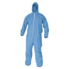 Kimberly-Clark 45313 Professional Large Blue KLEENGUARD A65 Fabric Disposable Flame Resistant Coveralls With 2-Way Front Zipper Closure (25 Per Case)  (1/EA)