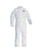 Kimberly-Clark 46113 Professional Large White KLEENGUARD A30 MICROFORCE SMS Fabric Disposable Breathable Splash And Particle Protection Coveralls With Storm Flap Over Front Zipper Closure, Elastic Across the Back (25 Per Case)  (1/EA)