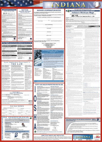 NMC LLP-IN-LABOR LAW POSTER, INDIANA, 39X27 (1 EACH)