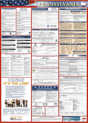 NMC LLP-PA-LABOR LAW POSTER, PENNSYLVANIA, 39X27 (1 EACH)