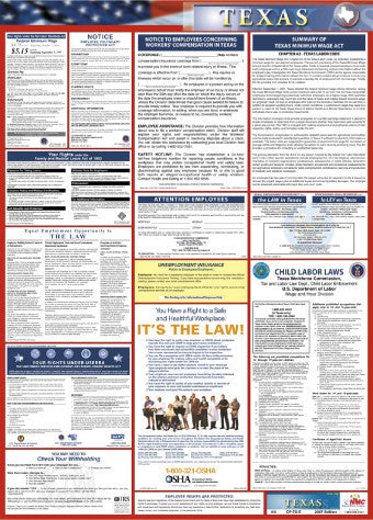 NMC LLP-TX-LABOR LAW POSTER, TEXAS, 39X27 (1 EACH)