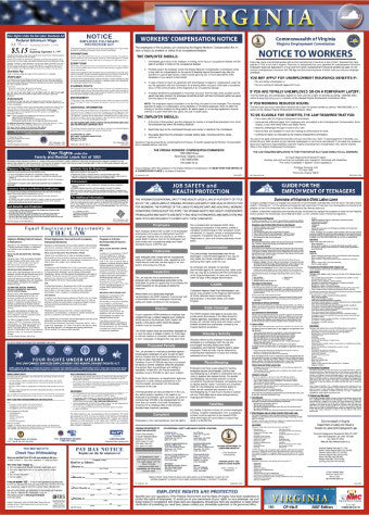 NMC LLP-VA-LABOR LAW POSTER, VIRGINIA, 39X27 (1 EACH)