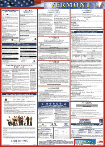 NMC LLP-VT-LABOR LAW POSTER, VERMONT, 39X27 (1 EACH)