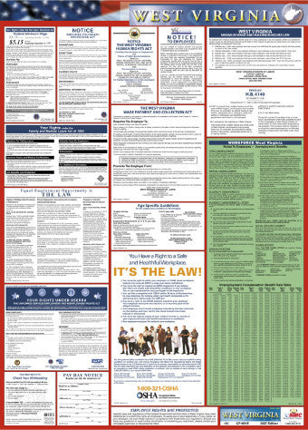 NMC LLP-WV-LABOR LAW POSTER, WEST VIRGINIA, 39X27 (1 EACH)