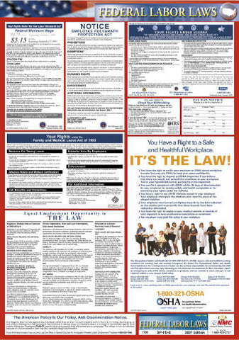 NMC LLPFS-LABOR LAW POSTER, FEDERAL (SPANISH),  27X19 (1 EACH)