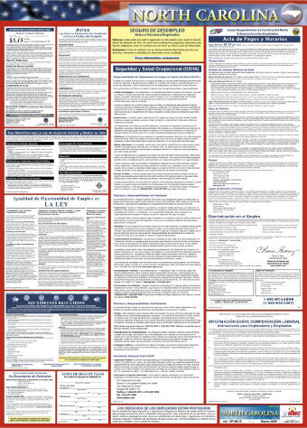 NMC LLPS-NC-LABOR LAW POSTER, NORTH CAROLINA (SPANISH), 39X27 (1 EACH)