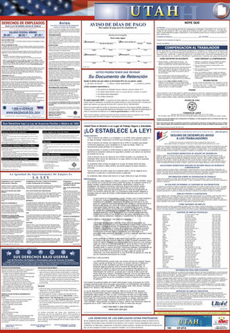 NMC LLPS-UT-LABOR LAW POSTER, UTAH  (SPANISH), 39X27 (1 EACH)