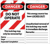 NMC LLT1-TAGS, LOCKOUT, DANGER DO NOT OPERATE, 6X3, ENCASED LAMINATION (PAK OF 25)