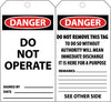 NMC LLT3-TAG, LOCKOUT, DANGER, DO NOT OPERATE, DO NOT REMOVE THIS TAG, 6X3, PACK OF 25, ENCASED LAMINATED, GROMMET (PAK OF 25)
