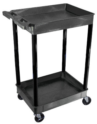 NMC LN112-CART, 2 SHELF, CASTERS, BLACK, 24X18X36, 300LB CAPACITY, HIGH DENSITY POLYETHYLENE (1 EACH)
