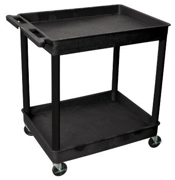 NMC LN113-CART, 2 SHELF, CASTERS, BLACK, 24X32X37.5, 300LB CAPACITY, HIGH DENSITY POLYETHYLENE (1 EACH)