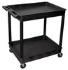 NMC LN113-CART, 2 SHELF, CASTERS, BLACK, 24X32X37.5, 300LB CAPACITY, HIGH DENSITY POLYETHYLENE (1 EACH)