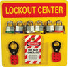 NMC LOBY-LOCKOUT CENTER, YELLOW, BACKBOARD WITH HOOKS, 14X14 (1 EACH)