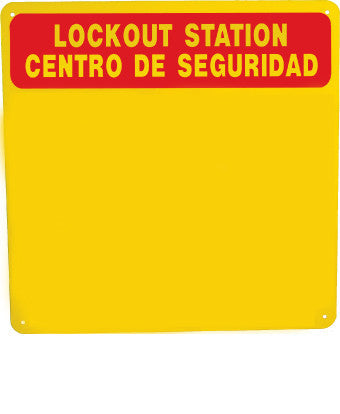 NMC LOBYBI-LOCKOUT CENTER, BILINGUAL, RED/YELLOW, BACKBOARD WITH HOOKS, 14X14 (1 EACH)