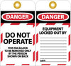 NMC LOTAG10-25-TAGS, LOCKOUT, DO NOT OPERATE, 6X3, UNRIP VINYL (PAK OF 25)