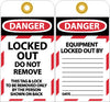 NMC LOTAG35-TAGS, LOCKOUT, DANGER, LOCKED OUT DO NOT REMOVE, 6X3, UNRIP VINYL, 10 PK (PAK OF 10)
