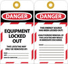 NMC LOTAG37-25-TAG, DANGER, EQUIPMENT LOCKED OUT, 6X3 1/4, UNRIP VINYL (PAK OF 25)
