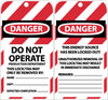 NMC LOTAG41-TAGS, DO NOT OPERATE PRODUCTION DEPARTMENT, 6X3, UNRIP VINYL (PAK OF 10)