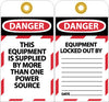 NMC LOTAG5-TAGS, LOCKOUT, DANGER THIS EQUIPMENT IS SUPPLIED. . ., 6X3, UNRIP VINYL (PAK OF 10)