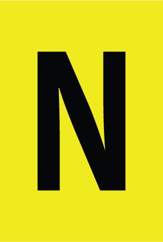 NMC LPS6N-LETTER CARD, 3'' N (6 LETTERS/CARD), PS CLOTH (1 EACH)