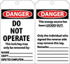 NMC LPT21-TAGS, DANGER DO NOT OPERATE. . ., 6X3, LAMINATED (PAK OF 25)