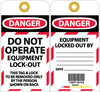 NMC LR301-RFID TAG, DANGER DO NOT OPERATE EQUIPMENT LOCK OUT, 6X3, UNRIP VINYL, W/GROMMET (PAK OF 10)