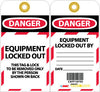 NMC LR303-RFID TAG, DANGER EQUIPMENT LOCKED OUT, 6X3, UNRIP VINYL, W/GROMMET. 10/PK (PAK OF 10)