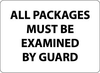NMC M101RB-ALL PACKAGES MUST BE EXAMINED BY GUARD, 10X14, RIGID PLASTIC (1 EACH)