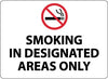 NMC M115RB-SMOKING IN DESIGNATED AREAS ONLY, GRAPHIC, 10X14, RIGID PLASTIC (1 EACH)