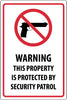 NMC M119R-WARNING THIS PROPERTY IS PROTECTED BY SECURITY PATROL, GRAPHIC, 18X12, RIGID PLASTIC (1 EACH)