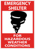 NMC M121PB-EMERGENCY SHELTER FOR HAZARDOUS WEATHER CONDITIONS, GRAPHIC, 14X10, PS VINYL (1 EACH)