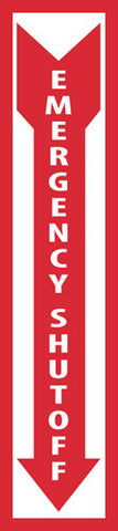 NMC M124R-EMERGENCY SHUT OFF, 18X4, RIGID PLASTIC (1 EACH)