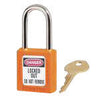 Master Lock 410ORJ Orange 1 1/2" X 1 3/4" Zenex Thermoplastic Lightweight Safety Lockout Padlock With 1/4" X 1 1/2" Shackle (6 Locks Per Set, Keyed Differently)  (1/EA)