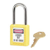 Master Lock 410YLW Yellow 1 1/2" X 1 3/4" Zenex Thermoplastic Lightweight Safety Lockout Padlock With 1/4" X 1 1/2" Shackle (6 Locks Per Set, Keyed Differently)  (1/EA)