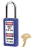 Master Lock 411BLU Blue 1 1/2" X 3" Zenex Thermoplastic Bilingual Lightweight Safety Lockout Padlock With 1/4" X 1 1/2" Shackle (6 Locks Per Set, Keyed Differently)  (1/EA)