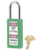 Master Lock 411GRN Green 1 1/2" X 3" Zenex Thermoplastic Bilingual Lightweight Safety Lockout Padlock With 1/4" X 1 1/2" Shackle (6 Locks Per Set, Keyed Differently)  (6/EA)