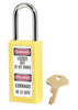 Master Lock 411YLW Yellow 1 1/2" X 3" Zenex Thermoplastic Bilingual Lightweight Safety Lockout Padlock With 1 1/2" Shackle (6 Locks Per Set, Keyed Differently)  (6/EA)