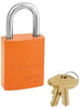 Master Lock 6835ORJ Orange 1 9/16" X 1 15/16" High-Visibility Aluminum Safety Lockout Padlock With 1 1/16" Shackle (6 Locks Per Set, Keyed Differently)  (1/EA)